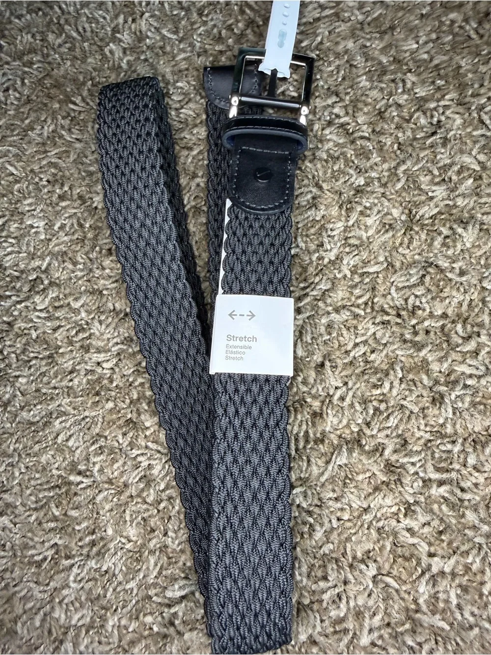 NWT Black Nike Men’s Stretch Woven Golf Belt – Size M (36–38)